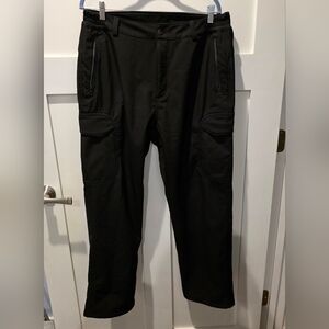 FREE SOLDIER Mens Softshell Fleece Lined Cargo Waterproof Snow Pants Black 34x30